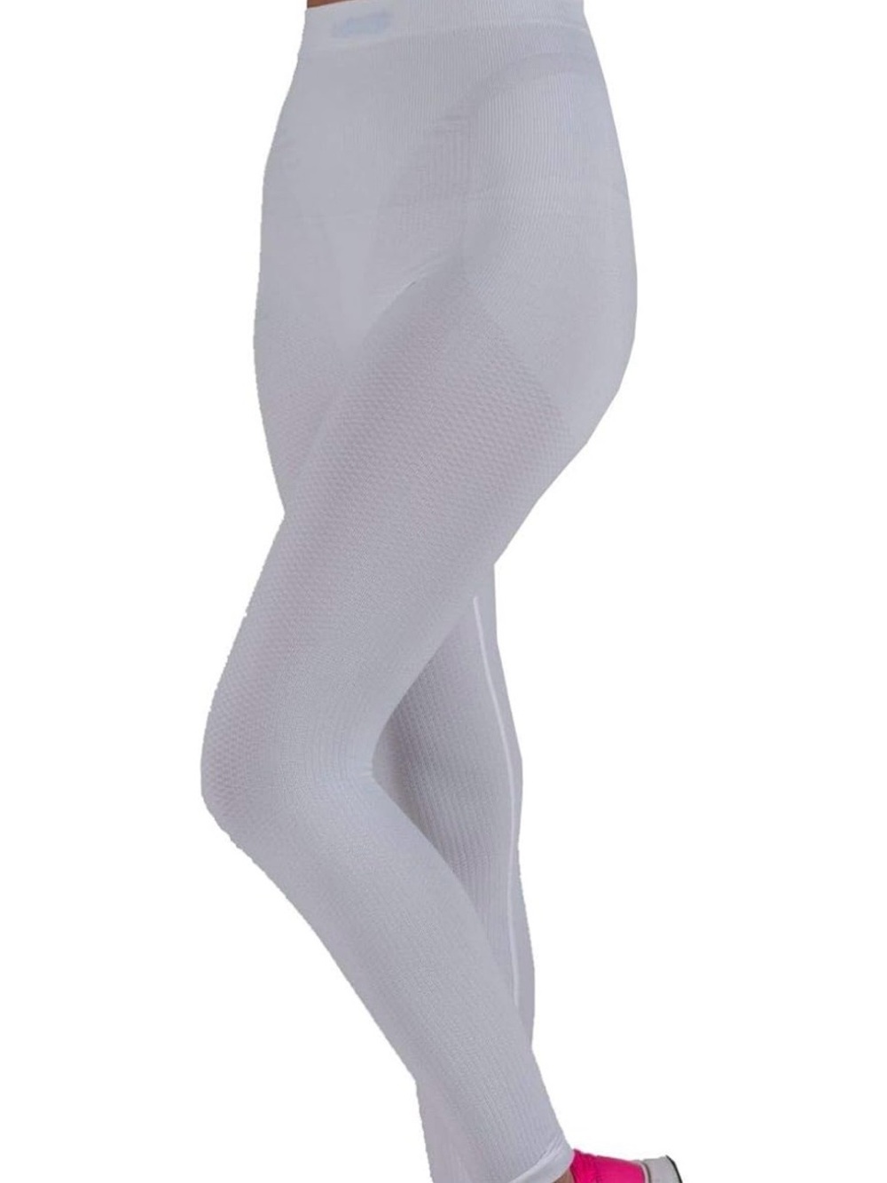 Bioflect® Compression Leggings with Bioactive Raised Massaging Knit White Medium